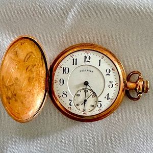 Illinois vintage gold filled pocket watch 17 jewel